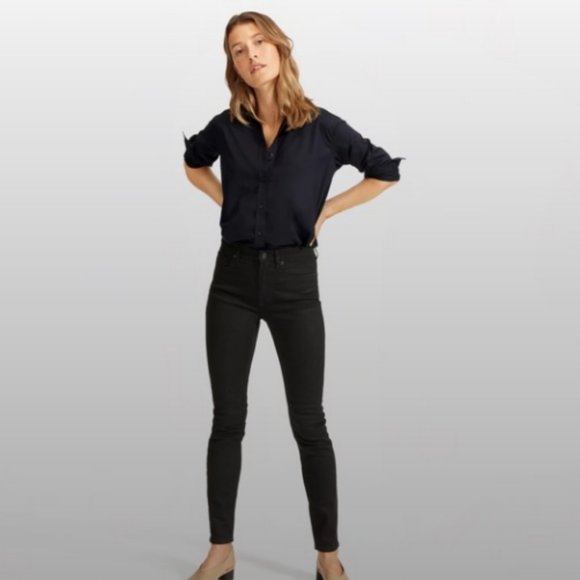 Everlane Mid-rise Black Skinny Jean size 26 - Picture 1 of 3